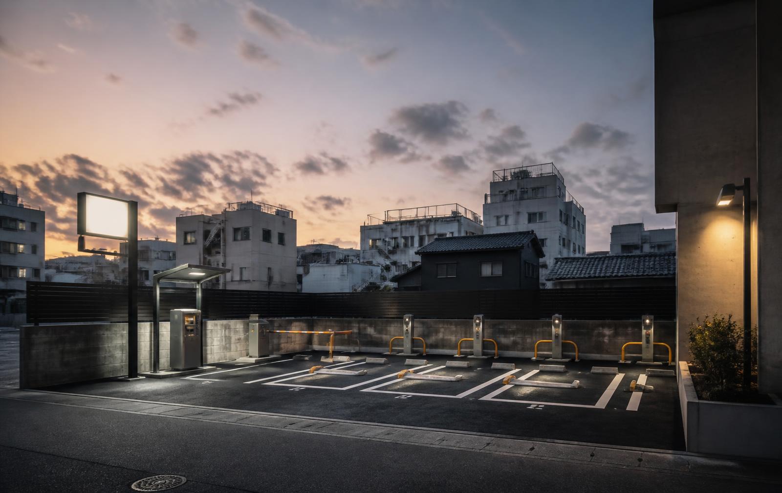 遊休地を活用したコインパーキングの外観